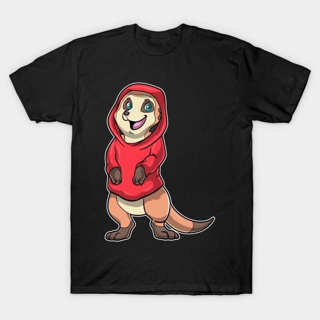 Meerkat with red Sweater T-Shirt by Markus Schnabel